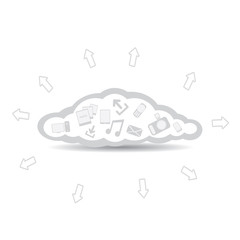 Vector Cloud Computing concept background with a lot of icons.