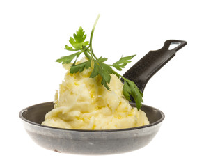 mashed potatoes in roasted pan