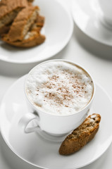 Coffee cup with cantuccini