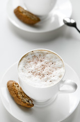 Coffee cup with cantuccini