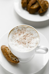 Coffee cup with cantuccini