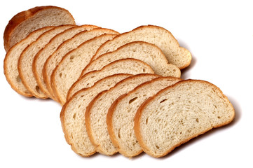 sliced bread isolated on white