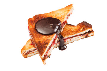 sandwiches with jam and chocolate