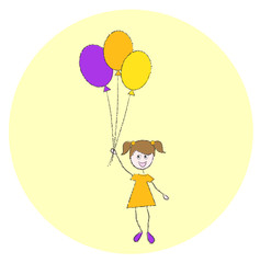 mädchen mit luftballons