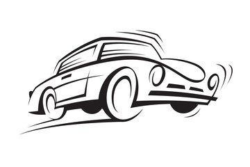 abstract monochrome illustration of a car