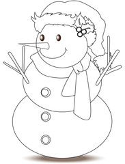 pupazzo di neve da colorare
