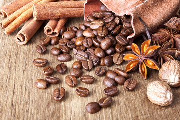 coffee beans with spices