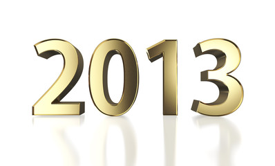 Golden year 2013  with clipping path