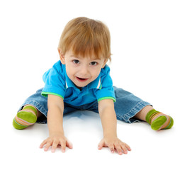 cute little boy, isolated on white