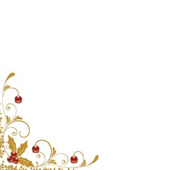 COIN DECORATIF NOEL OR ROUGE