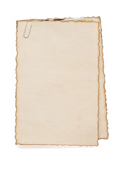 paper vintage parchment on white