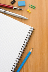 school supplies and  paper notepad