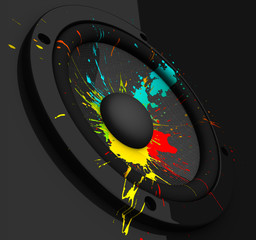 ink splatter on subwoofer