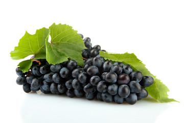 ripe sweet grapes isolated on white.
