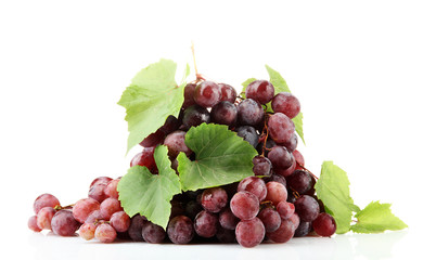ripe sweet grapes isolated on white.