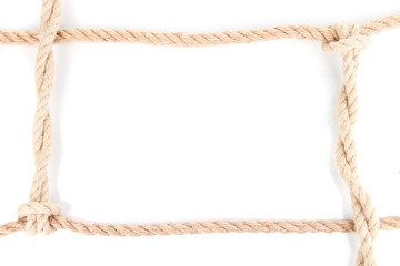 Frame composed of rope isolated on white