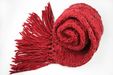 red scarf isolated on white background