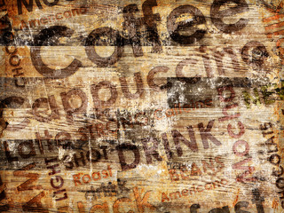 sorts of coffe on wooden background