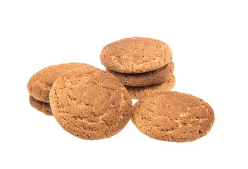 Heap of delicious  cookies isolated on white background