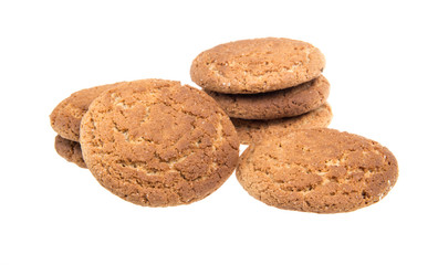 Heap of delicious  cookies isolated on white background