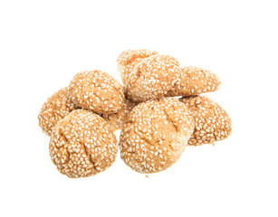 Heap of delicious  cookies isolated on white background