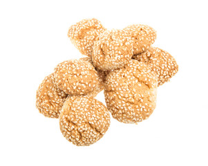 Heap of delicious  cookies isolated on white background