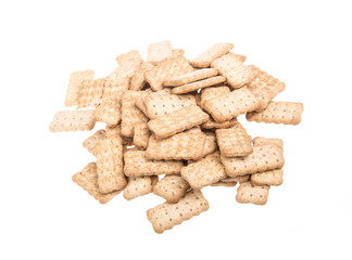 Heap of delicious  cookies isolated on white background