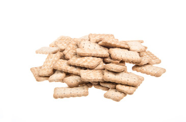 Heap of delicious  cookies isolated on white background