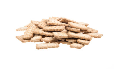 Heap of delicious  cookies isolated on white background