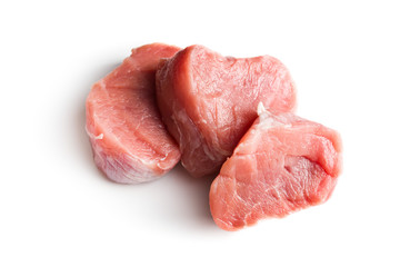 sliced raw pork meat