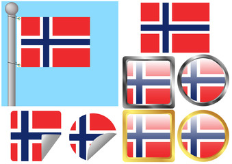 Flag Set Norway