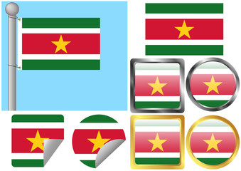 Flag Set Suriname