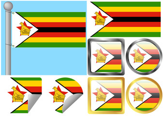 Flag Set Zimbabwe