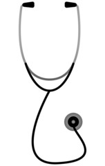 A Doctors Stethoscope Isolated on White