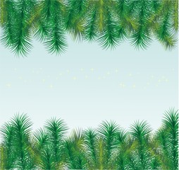 Fototapeta na wymiar Christmas fir-tree Borders