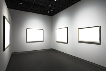 empty frames in museum