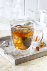 Iced tea on tray