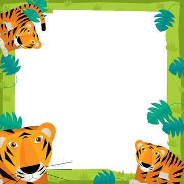 The safari frame - with animals - illustration for the children