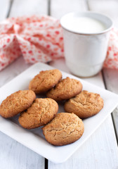 Peanut butter cookies with milk
