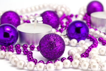 New Year's background from toys and a beads