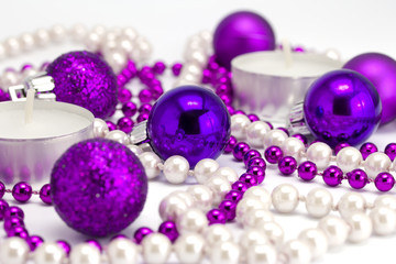 New Year's background from toys and a beads