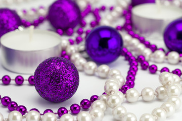 New Year's background from toys and a beads
