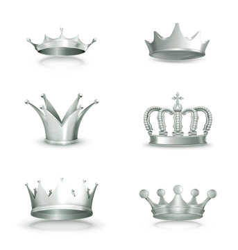 Silver crowns, set