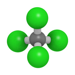 Carbon tetrachloride (CCl4, carbon tet) molecule
