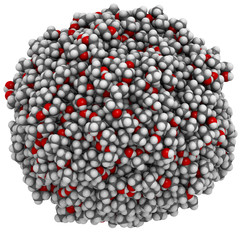 Ethanol (EtOH, alcohol) molecules, liquid sphere model.