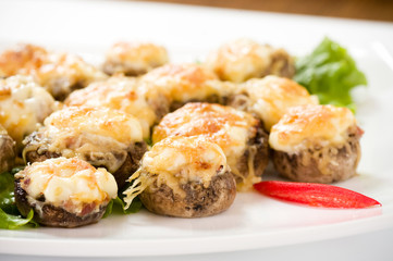 Stuffed mushrooms filled