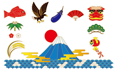 一富士二鷹三茄子　正月素材