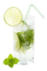 Mojito cocktail on a white background