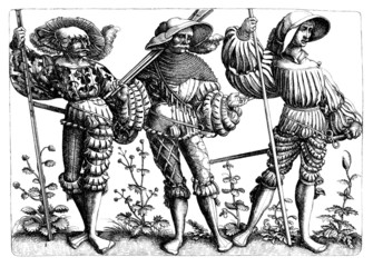 Fototapeta na wymiar Medieval Soldiers - 14 i 15 wieku