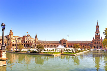 Naklejka na ściany i meble Plaza de Espa?a Sewilla, Andaluzja, Hiszpania, Europa